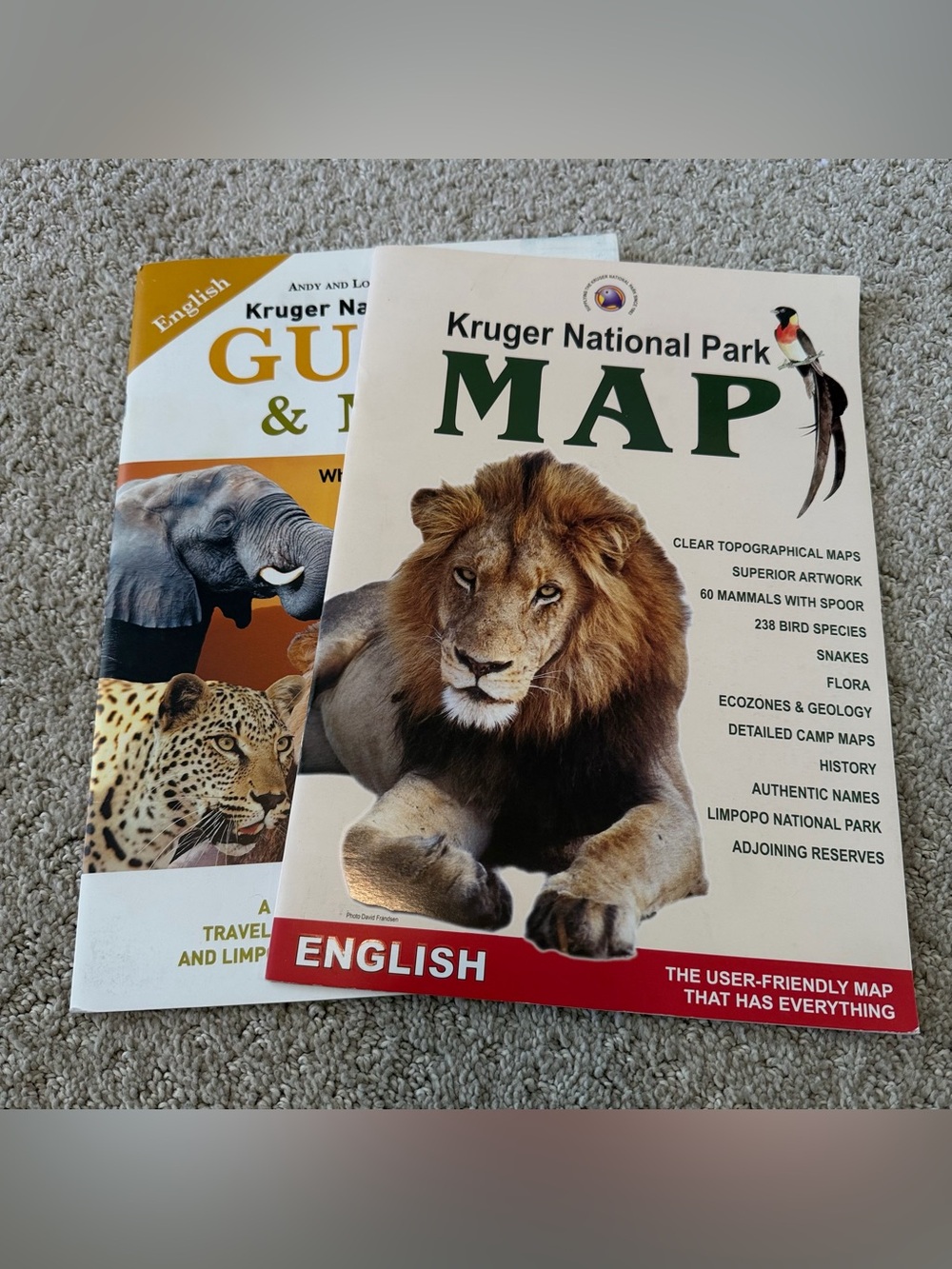 Kruger National Park Guide & Map Travel Animal Guide Book 2007 /2009 Vintage 2x